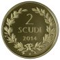 2 Scudi gold "150th ann. of the first coin issue"